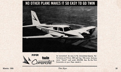 Two 1965 piper comanche - two,