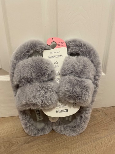 Primark grey fluffy - grey, slippers