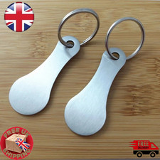 2X Metal Shopping Trolley Token Keyring Reusable Pound Coin Holder Keychain
