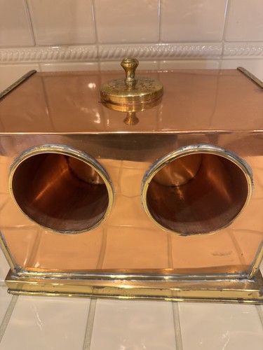 Vintage copper and brass wine - and,