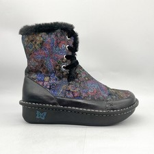 Alegria Twisp Beauty Blur Boots Womens 39 9 Faux Fur Cozy Lace Up Comfort Shoes