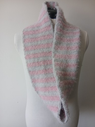 Pink and grey crocheted