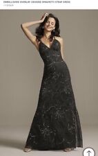 David’s Bridal Black Sequin Party Dress With Bag Worn Once Size 12 Paid £190