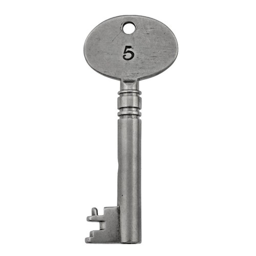 Antique key stamped 5 - stamped,