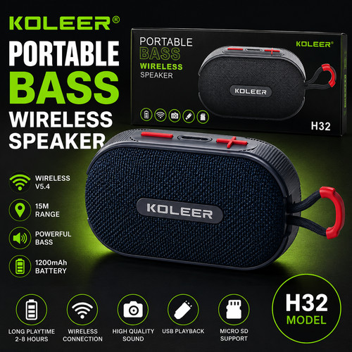 Koleer h32 portable - portable, bluetooth