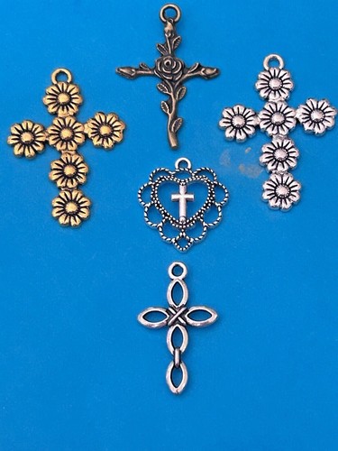 Tibetan alloy cross charms - tibetan,