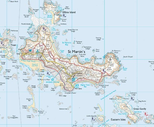 Isles scilly wall map - of,
