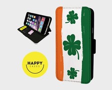 IRISH CLOVER FLAG - Faux Leather Flip Phone Case Cover - iPhone/Samsung