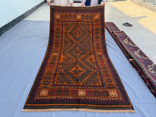 Orange antique afghan baluchi - orange,