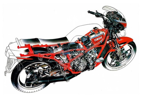Yamaha rd350 cutaway - yamaha,
