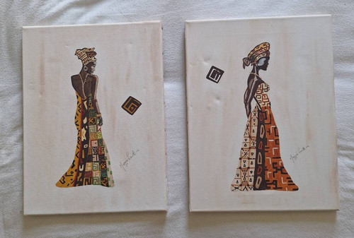 Pair signed ghanaian style - signed,