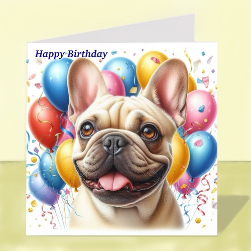 French bulldog dog birthday - french,