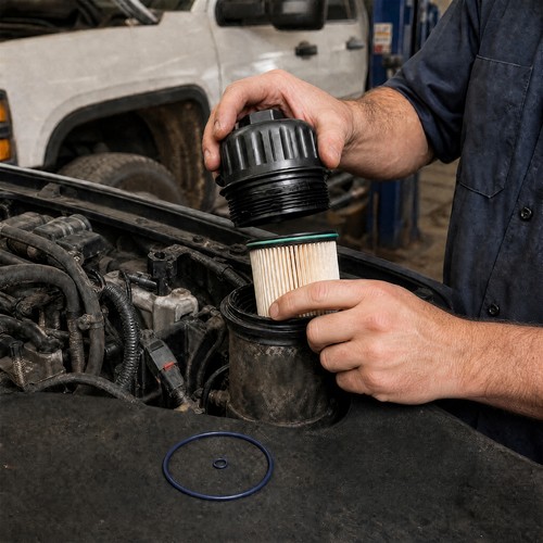 Fuel filter housing cover - filter,
