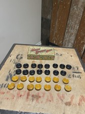 Vintage Wooden Checkers Draughts Pieces Traditional Board Game