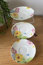 3 Paragon Art Deco Saucers Iceland Poppy Flowers
