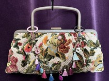 Vintage 1960s Mini Garay Carpet Bag Upcycled w. Modern Removable Charms 
