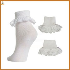 Girls Frilly Lace Socks White