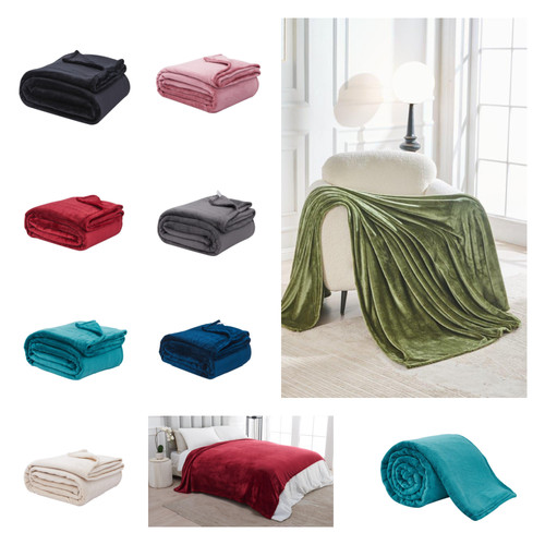 Plain mink throws flannel - mink,