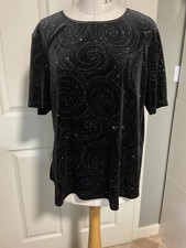 Bonmarche Black Sparkly Swirl