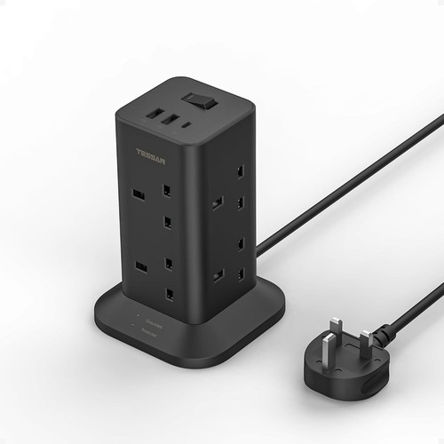 Tower black extension lead - extension,