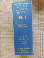 1971 Butterworths Stone's Justices' Manual Vol 2 (Shaw & Sons)