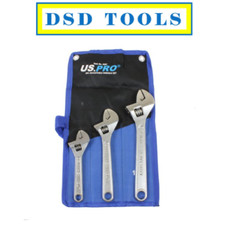 US PRO Tools 3pc Adjustable Wrench/Shifting Spanner Set 6" 8" 10" 2297