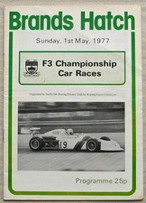 BRANDS HATCH 1 May 1977 F3 CHAMPIONSHIP CAR RACES Official Programme