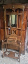 Antique Oak Hall Coat / Stick