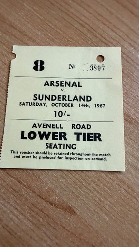 Ticket 1967 arsenal v - 1967/68,