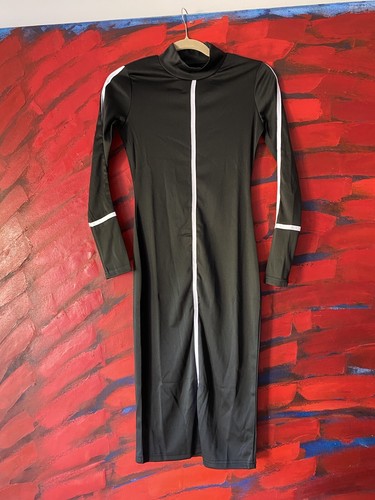 Black lycra bodycon dress - black,