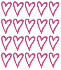 20 x Heart Shaped stickers Crafting Scrapbooking Cardmaking Wall Mirror Window
