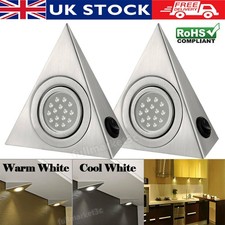 LED Mains Spot Light Unit Kitchen Under Cabinet Cupboard Triangle Lights Kit