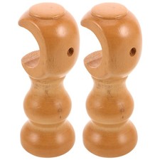  2 Pcs Solid Wood Curtain Rod