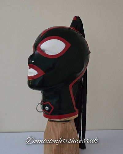 Medium latex hood mask - medium, female