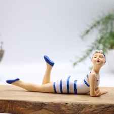Bathing Lady Ornament Blue &