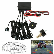 4PCS Black Parking Sensors Car Reverse Backup Rear Radar Alert System Buzzer Kit
