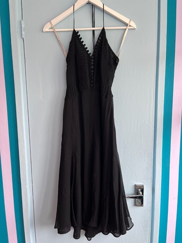 Vintage y2k black silk - silk, halter