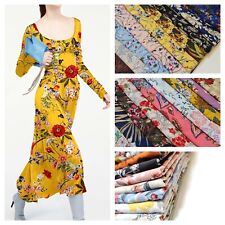 Floral Soft Crepe Chiffon Material Dress Craft Drape Costume Fabric 58" Meter