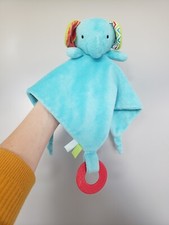 Tesco Carousel blue green Furry Friends Elephant soft toy Comforter Blanket