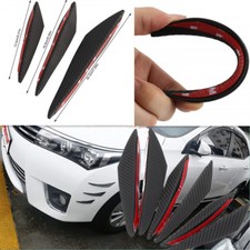 6Pcs Car Front Bumper Carbon Fiber Style Printing Fins Lip Kit Canards Splitter 