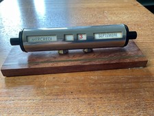 Vintage French Perpetual Calendar On Wooden Base with brass inlaid strips