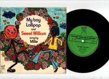 MILLIE - MY BOY LOLLIPOP / SWEET WILLIAM. UK ORIG (MFP) REGGAE 7" & PIC/SL. VG+