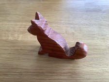 Hand Carved Wood Fox Sculpture By Judy Fradgley