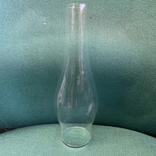 Old Vintage Glass OVAL Oil Lamp Chimney fits Duplex & double wick lamps  - 7