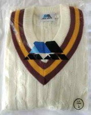 Long Sleeve Sweater Cricket Jumper  Men's Large Maroon/Gold 42"