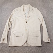 Gap Mens Jacket Medium Beige Blazer Unstructured Safari Field Desert Linen Blend