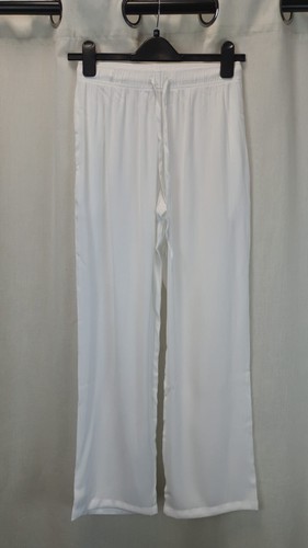 Damart white crinkle trousers - white,