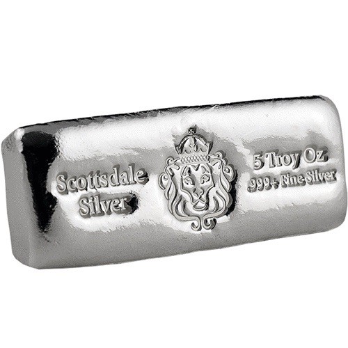 5oz scottsdale cast silver bar - silver,