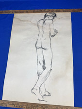 Vintage Charcoal Female Nude