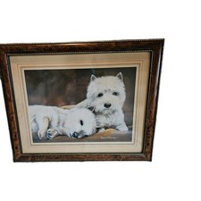 West Highland Terrier Print by Pollyanna Pickering Framed Mounted & Glazed VGC